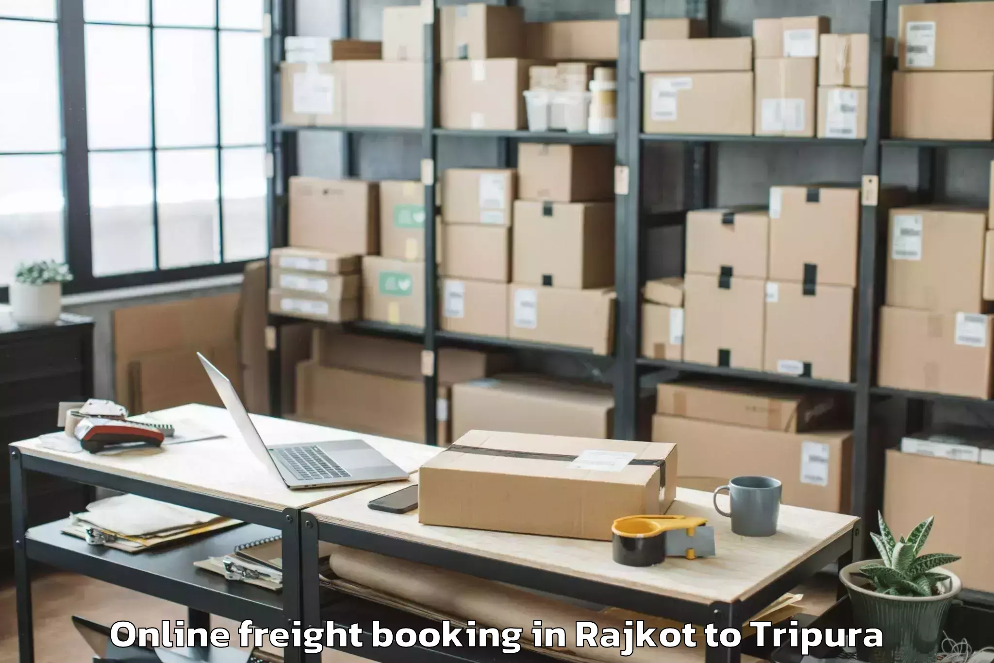 Affordable Rajkot to Ambasa Online Freight Booking